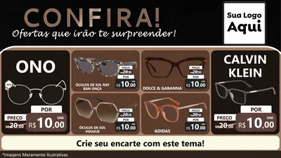 Modelo de TV para TV Horizontal com o tema Confira! Ofertas que irão te surpreender! para Óticas