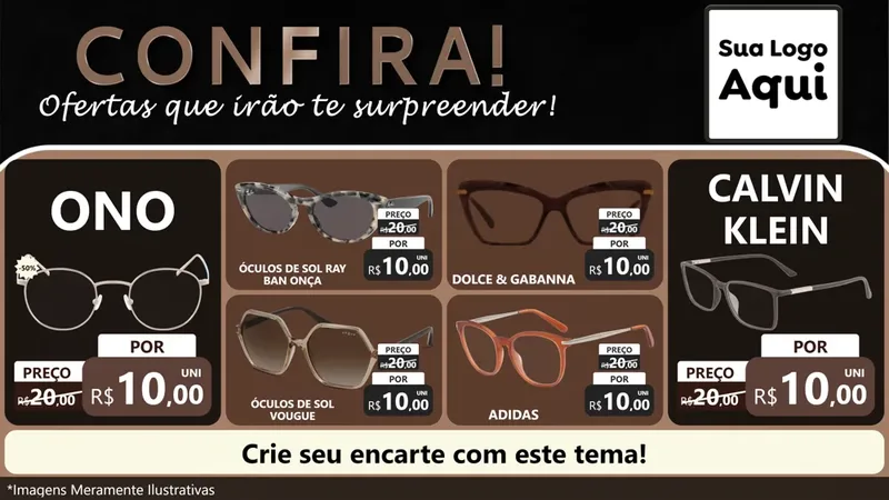 Modelo de TV para TV Horizontal com o tema Confira! Ofertas que irão te surpreender! para Óticas
