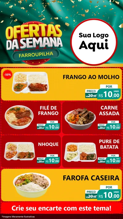 Modelo de TV para TV Vertical com o tema Ofertas da Semana Farroupilha para Restaurante