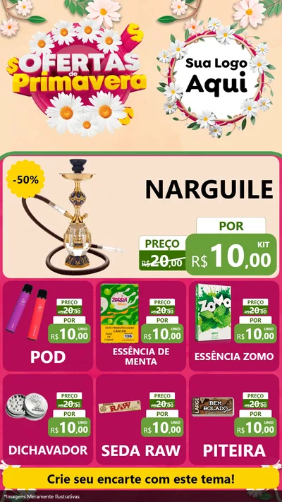 Modelo de Rede Social para Stories com o tema Ofertas de Primavera para Tabacaria