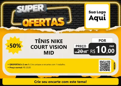 Modelo de Cartaz para Cartaz A4 Horizontal com o tema Super Ofertas para Calçados