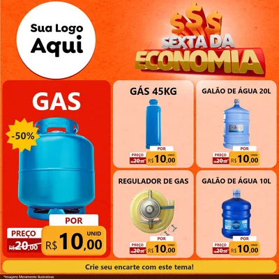 Modelo de Rede Social para Feed Facebook com o tema Sexta da Economia para Água e gás