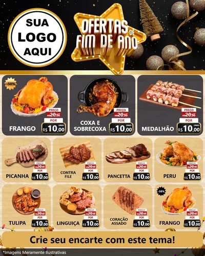 Modelo de Rede Social para Feed Instagram com o tema Ofertas de Fim de Ano para Assados