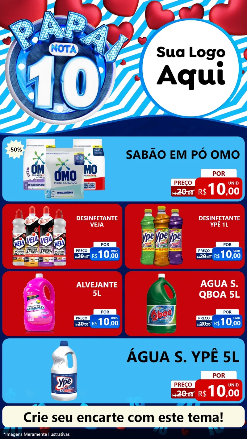 Modelo de TV para TV Vertical com o tema Papai Nota 10 para Produtos de Limpeza