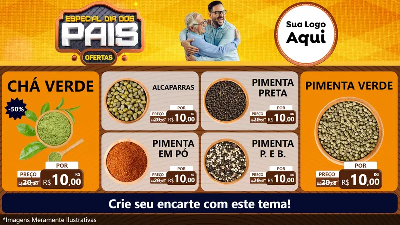 Modelo de TV para TV Horizontal com o tema Especial Dia dos Pais para Produtos Naturais