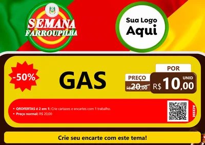Modelo de Cartaz para Cartaz A4 Horizontal com o tema Semana Farroupilha para Água e gás