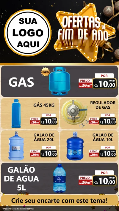 Modelo de TV para TV Vertical com o tema Ofertas de Fim de Ano para Água e gás