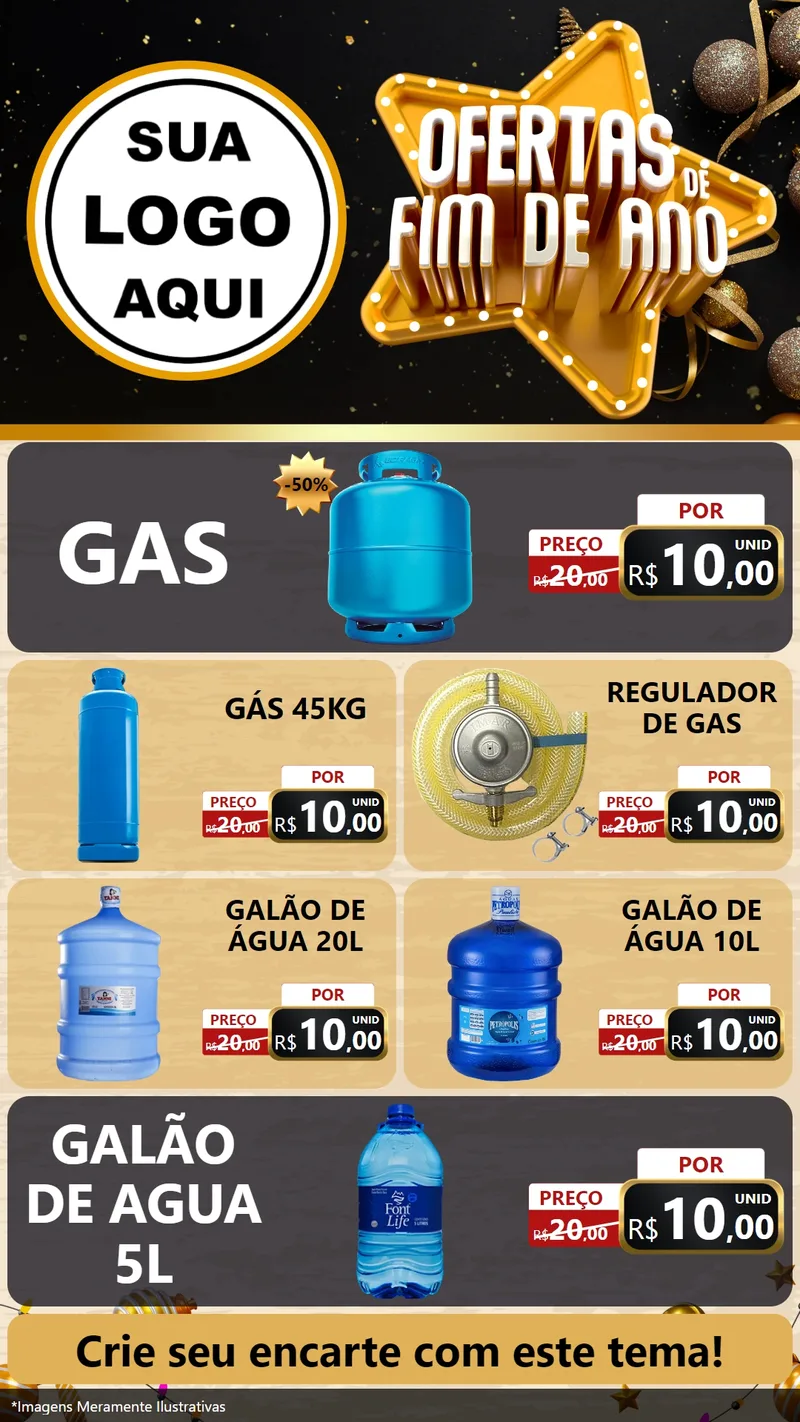 Modelo de TV para TV Vertical com o tema Ofertas de Fim de Ano para Água e gás