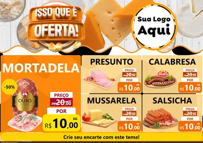 Modelo de Encarte para Encarte A4 Horizontal com o tema Isso Que É Oferta para Frios e Laticínios