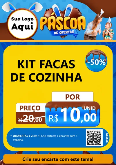 Modelo de Cartaz para Cartaz A4 Vertical com o tema Páscoa de Ofertas para Utilidades Domésticas