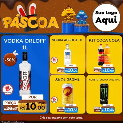 Modelo de Rede Social para Feed Facebook com o tema Páscoa para Distribuidora de bebidas