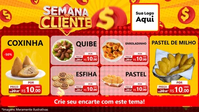 Modelo de TV para TV Horizontal com o tema Semana do Cliente para Salgadaria