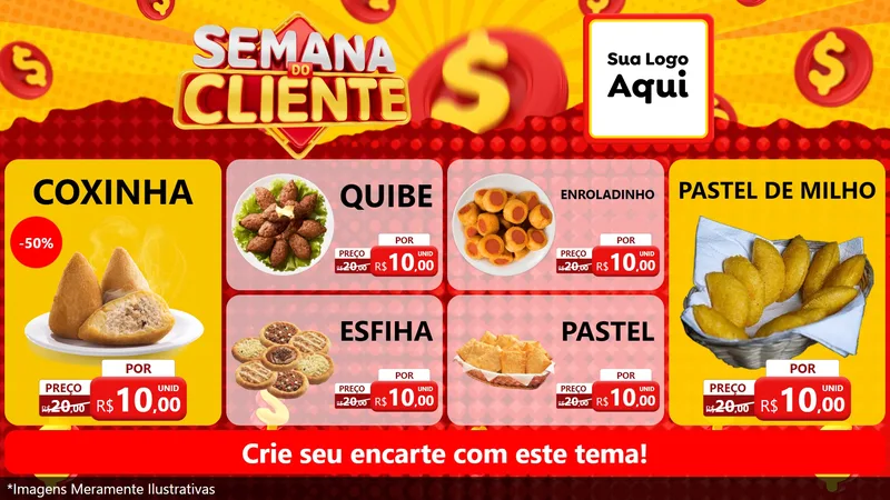 Modelo de TV para TV Horizontal com o tema Semana do Cliente para Salgadaria