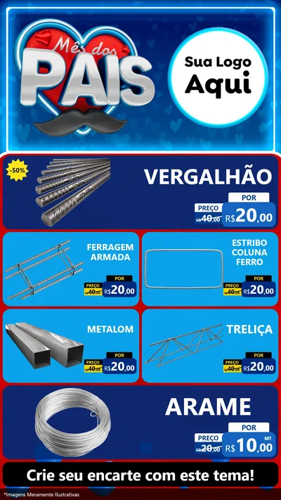 Modelo de TV para TV Vertical com o tema Mês Dos Pais para Ferragens