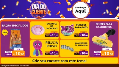 Modelo de TV para TV Horizontal com o tema Dia do Cliente para Pet Shop