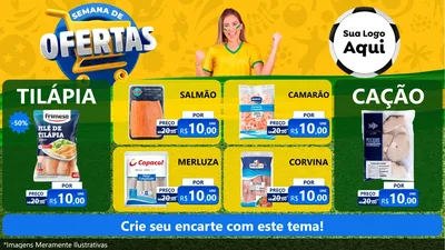 Modelo de TV para TV Horizontal com o tema Semana de Ofertas - Copa para Peixaria