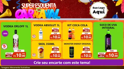 Modelo de TV para TV Horizontal com o tema Super Esquenta de Carnaval para Distribuidora de bebidas