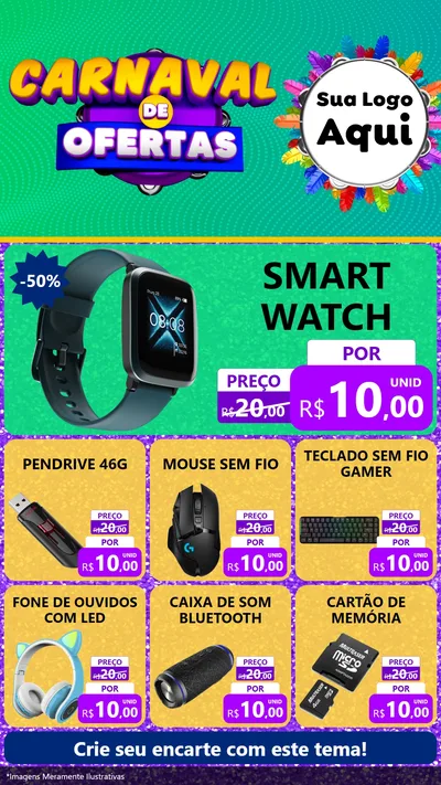 Modelo de Rede Social para Stories com o tema Carnaval de Ofertas para Informática