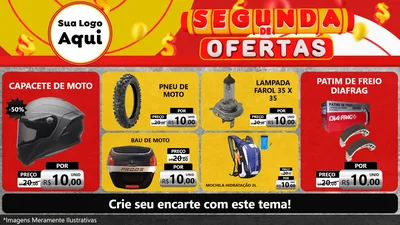 Modelo de TV para TV Horizontal com o tema Segunda de Ofertas para Moto peças