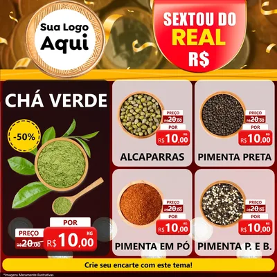 Modelo de Rede Social para Feed Facebook com o tema Sextou do Real para Produtos Naturais