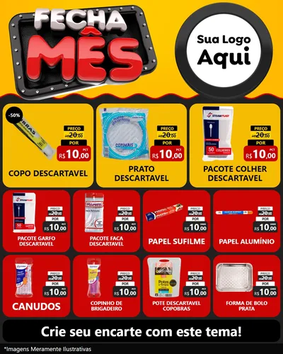 Modelo de Rede Social para Feed Instagram com o tema Fecha Mês para Embalagens