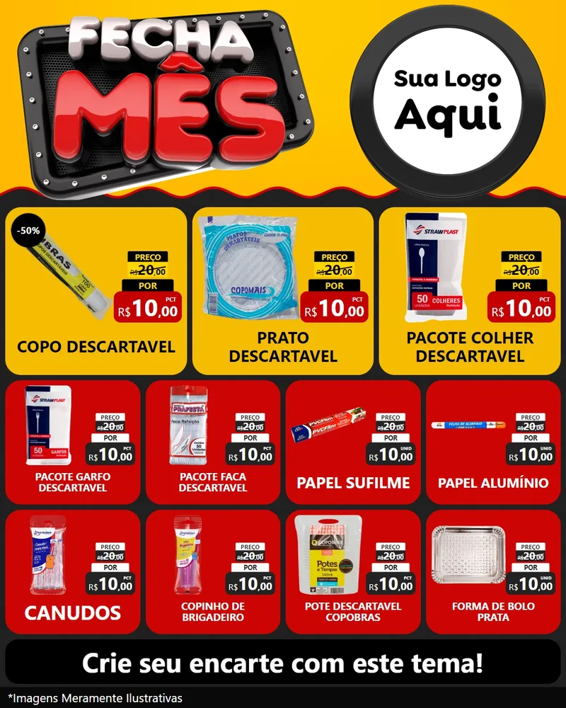 Modelo de Rede Social para Feed Instagram com o tema Fecha Mês para Embalagens