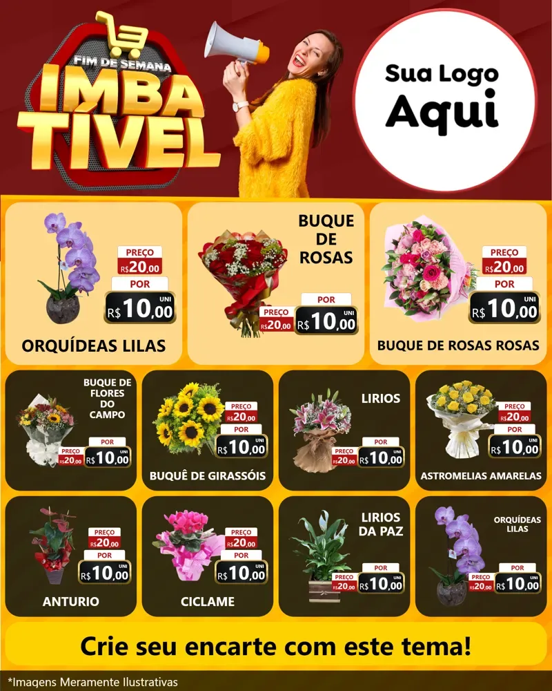 Modelo de Rede Social para Feed Instagram com o tema Fim de Semana Imbatível para Floricultura e jardim