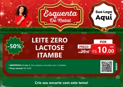 Modelo de Cartaz para Cartaz A4 Horizontal com o tema Esquenta de Natal para Frios e Laticínios