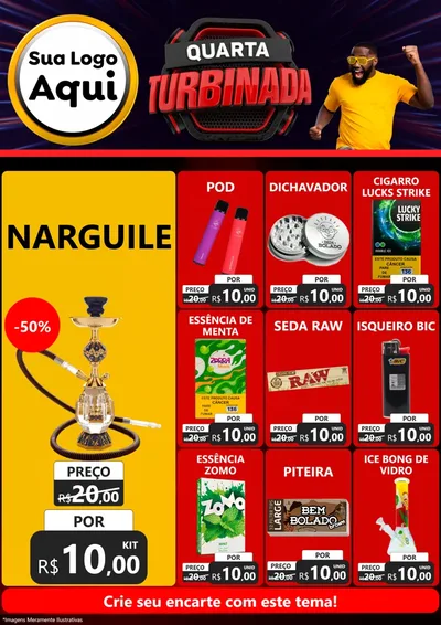 Modelo de Encarte para Encarte A4 Vertical com o tema Quarta Turbinada para Tabacaria