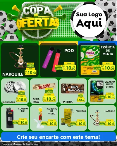 Modelo de Rede Social para Feed Instagram com o tema Copa De Ofertas para Tabacaria