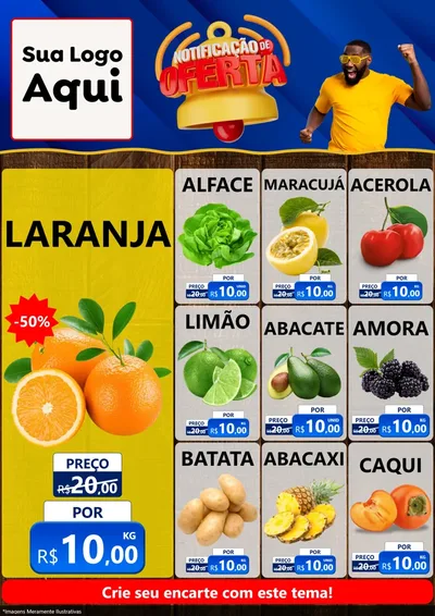 Modelo de Encarte para Encarte A4 Vertical com o tema Notificação de Oferta para Hortifrúti