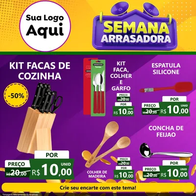 Modelo de Rede Social para Feed Facebook com o tema Semana Arrasadora para Utilidades Domésticas