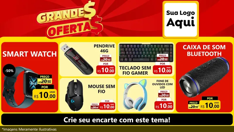 Modelo de TV para TV Horizontal com o tema Grandes Ofertas para Informática