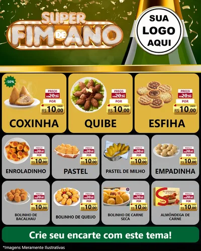 Modelo de Rede Social para Feed Instagram com o tema Super Fim de Ano para Salgadaria