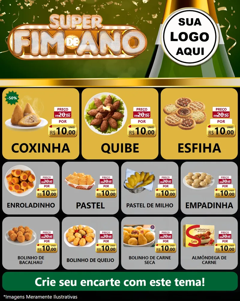 Modelo de Rede Social para Feed Instagram com o tema Super Fim de Ano para Salgadaria