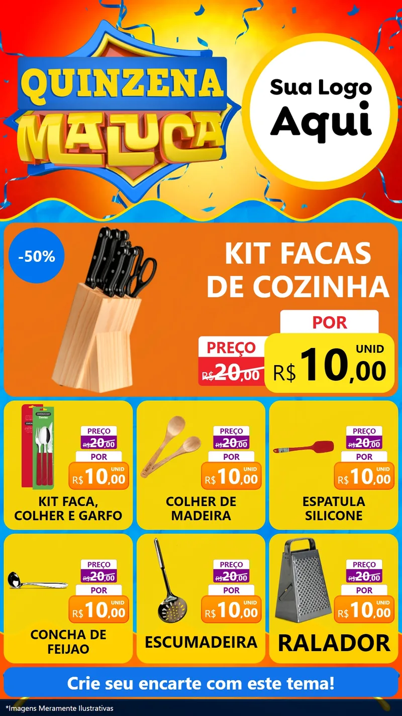 Modelo de Rede Social para Stories com o tema Quinzena Maluca para Utilidades Domésticas
