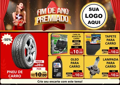 Modelo de Encarte para Encarte A4 Horizontal com o tema Fim de Ano Premiado para Auto peças