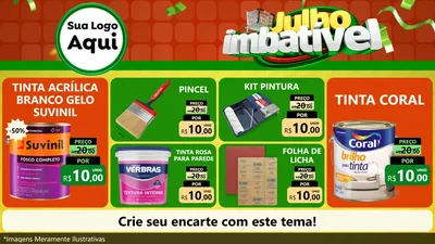 Modelo de TV para TV Horizontal com o tema Julho Imbatível para Tintas e Ferramentas