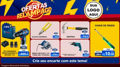 Modelo de TV para TV Horizontal com o tema Ofertas Relâmpago para Maquinas e Ferramentas