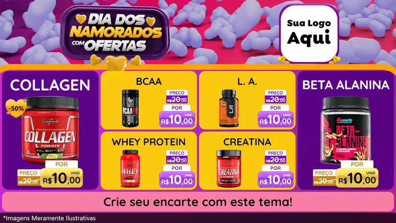 Modelo de TV para TV Horizontal com o tema Dia Dos Namorados Com Ofertas para Suplementos alimentares