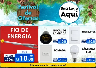 Modelo de Encarte para Encarte A4 Horizontal com o tema Festival de Ofertas - Inverno para Materiais Elétricos