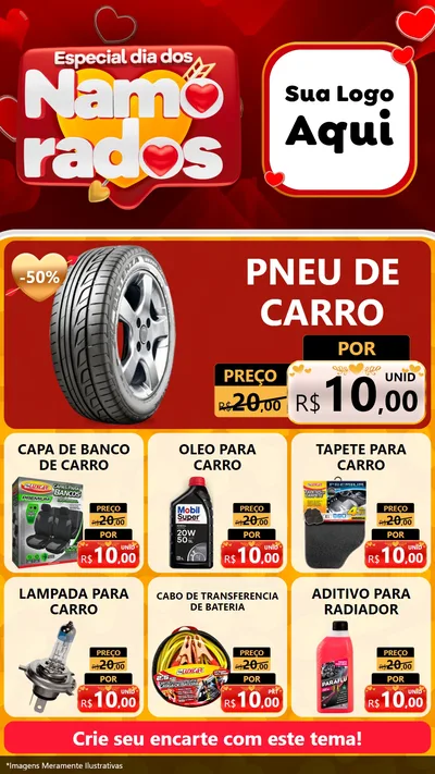 Modelo de Rede Social para Stories com o tema Especial Dia dos Namorados para Auto peças