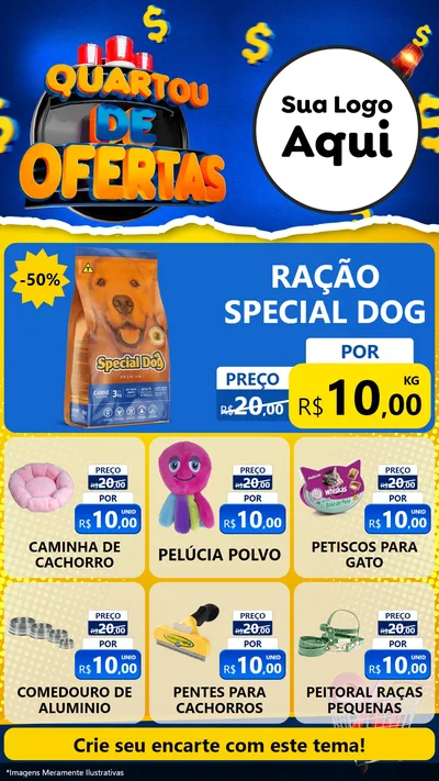 Modelo de Rede Social para Stories com o tema Quartou de Ofertas para Pet Shop