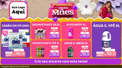 Modelo de TV para TV Horizontal com o tema Promoção Dia das Mães para Produtos de Limpeza