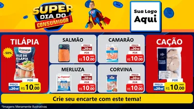 Modelo de TV para TV Horizontal com o tema Super Dia do Consumidor para Peixaria