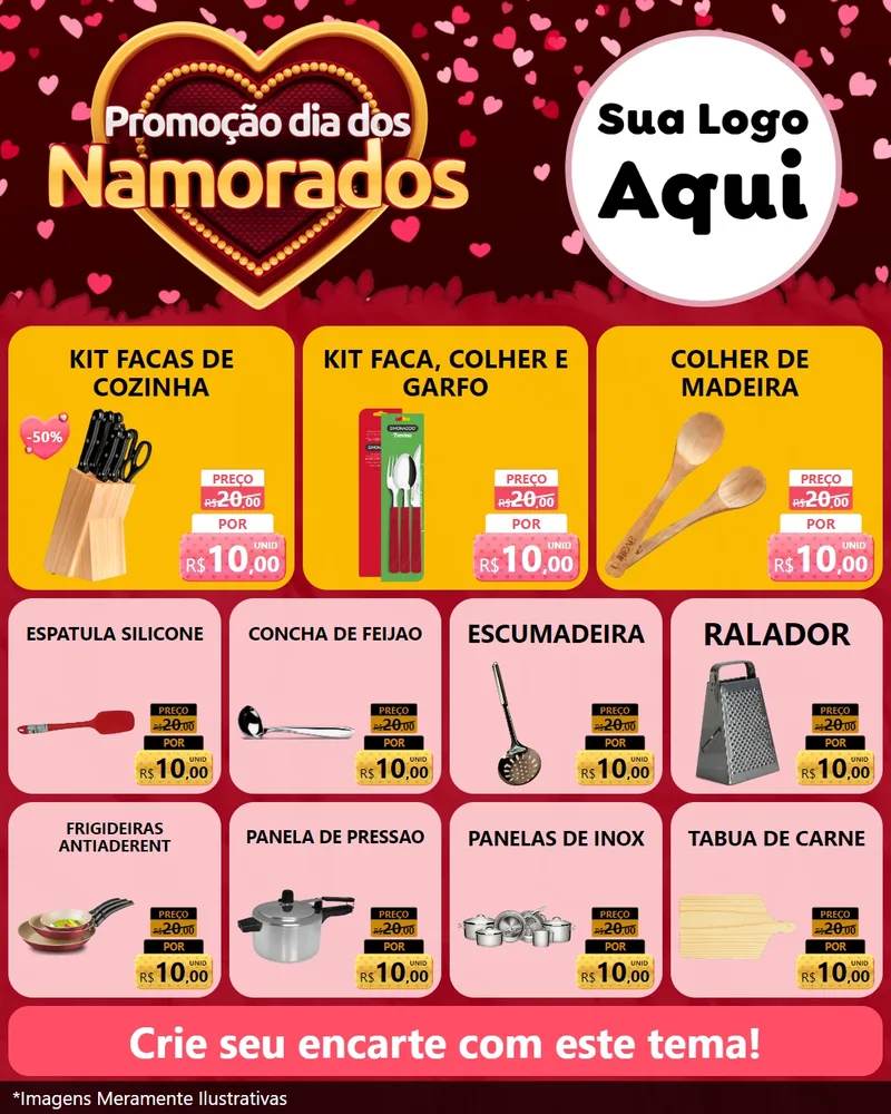 Modelo de Rede Social para Feed Instagram com o tema Promoção Dia Dos Namorados para Utilidades Domésticas