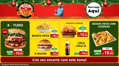 Modelo de TV para TV Horizontal com o tema Promoção de Natal para Hamburgueria