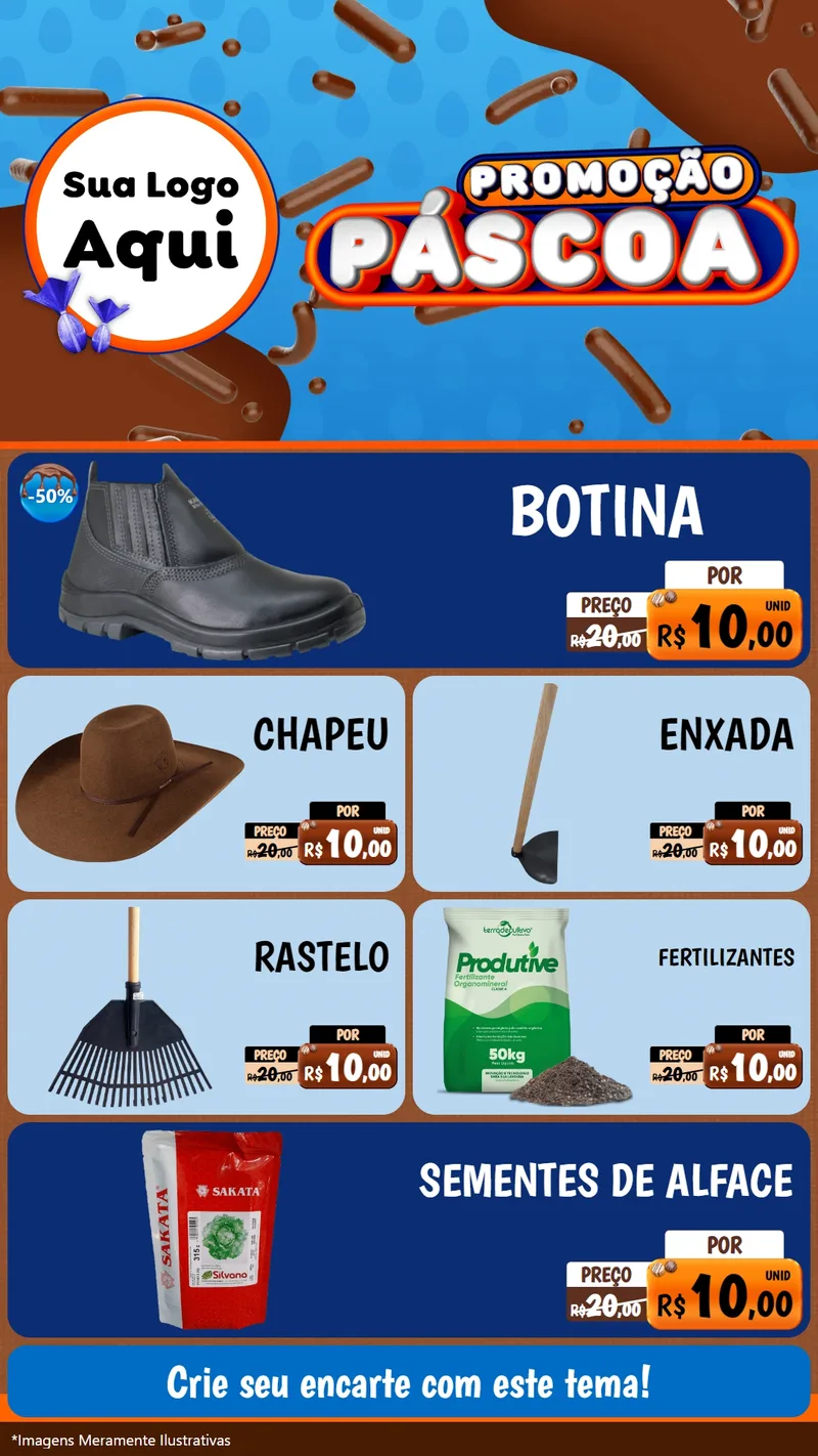 Modelo de TV para TV Vertical com o tema Promoção Páscoa para Agropecuária