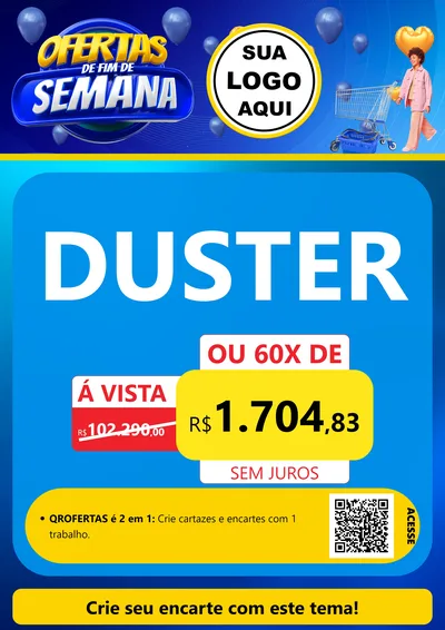 Modelo de Cartaz para Cartaz A4 Vertical com o tema Ofertas de Fim de Semana para Concessionaria de Carros