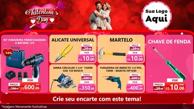Modelo de TV para TV Horizontal com o tema Valentine's Day para Maquinas e Ferramentas